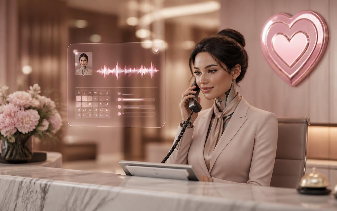 AI receptionist that answers the calls your business misses | Lovable AI Review voice agent interface with call waveform and live transcript — Lovable, AI receptionist that answers the calls your business misses