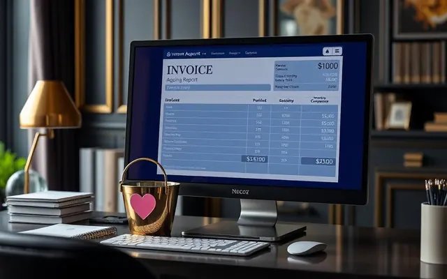 Playbook cover: Invoice Aging Report — example app interface built with Lovable, Finance and Investing category